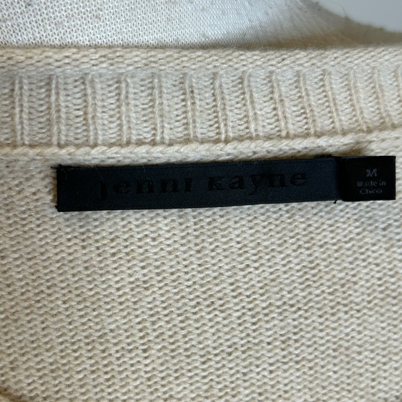 Jenni Kayne Cream Crew Neck Cashmere blend Sweater Size M - Picture 7 of 9